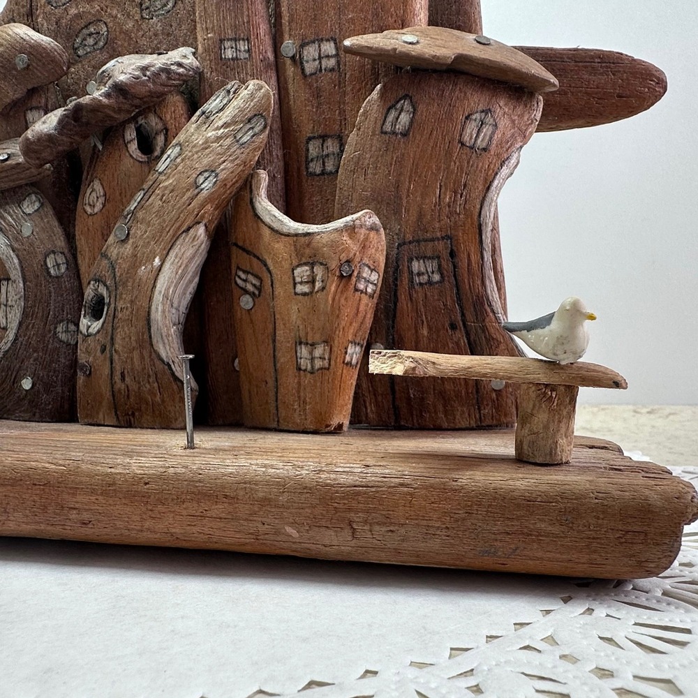 Nature's Gems Driftwood Miniature Sculpture C. Wilcot Brown Vintage Coastal Art - Picture 2 of 14
